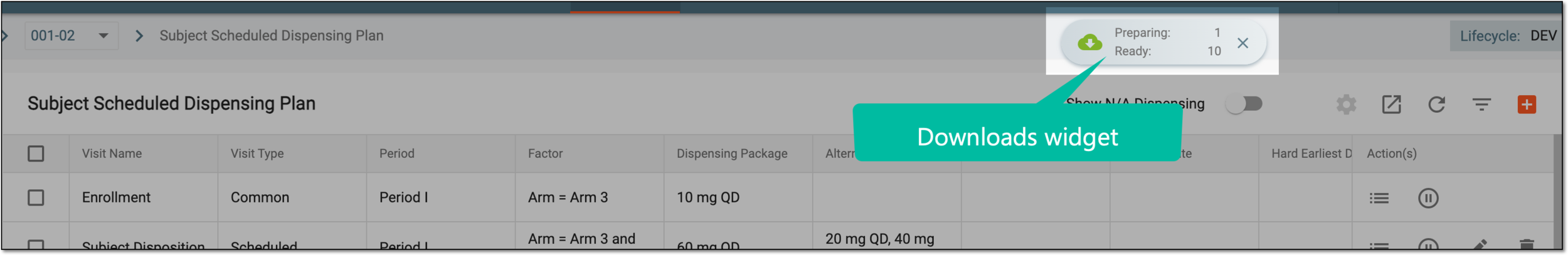 Downloads widget