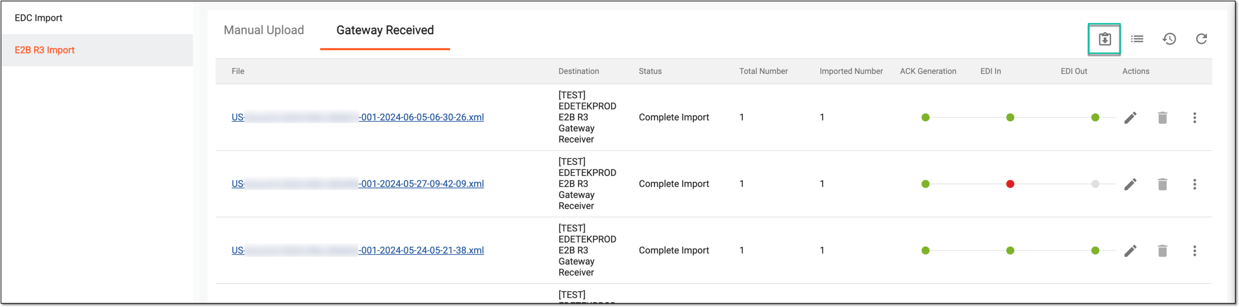 Receiving new E2B R3 files