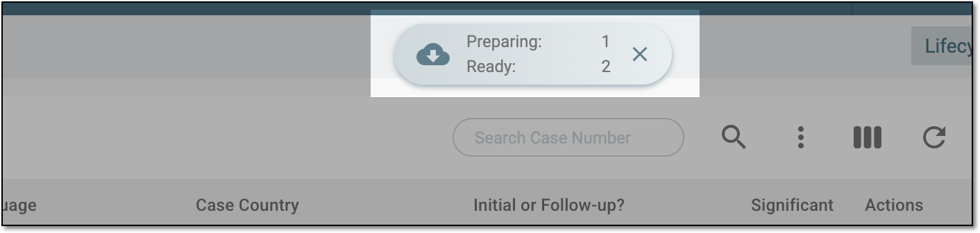 Downloads widget for line listing export