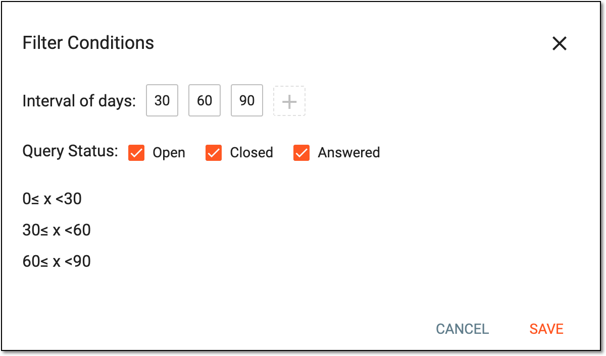 Specifying filter conditions