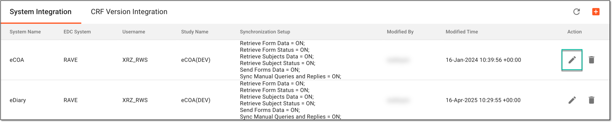 Selecting to update system integration