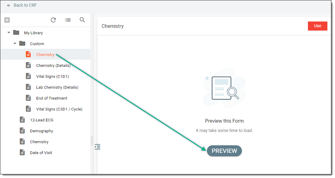 Selecting form preview