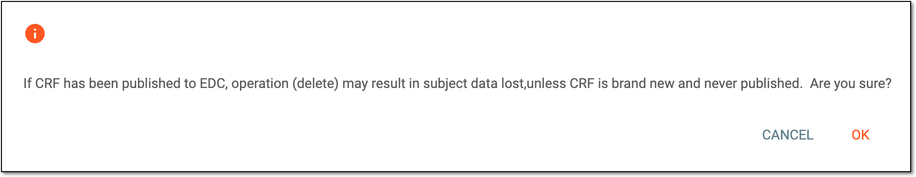 Confirming unique form deletion
