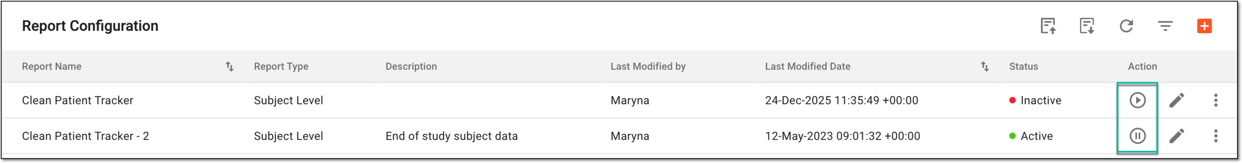 Activating and inactivating on-demand report configuration