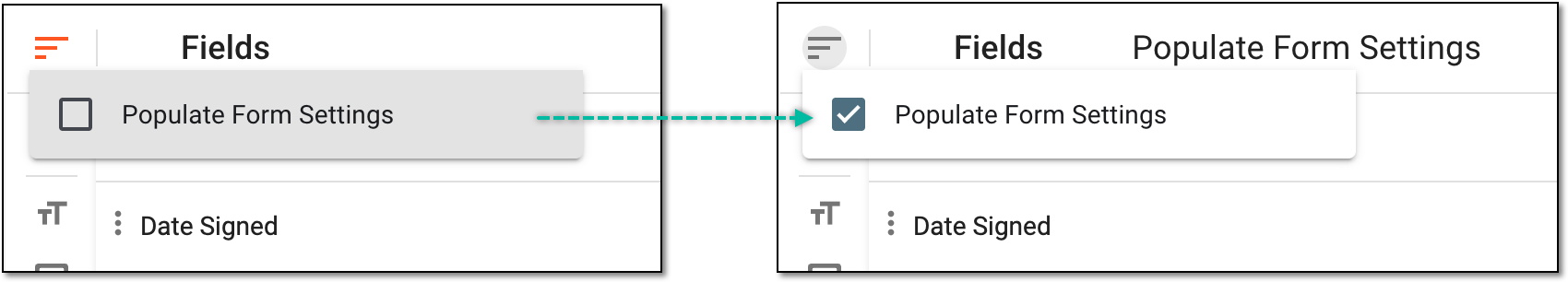 Enabling form settings