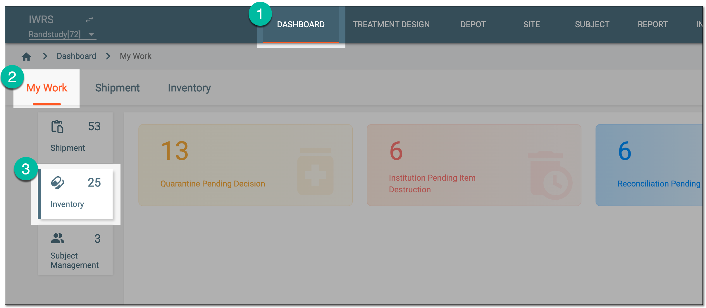 Accessing inventory tasks dashboard