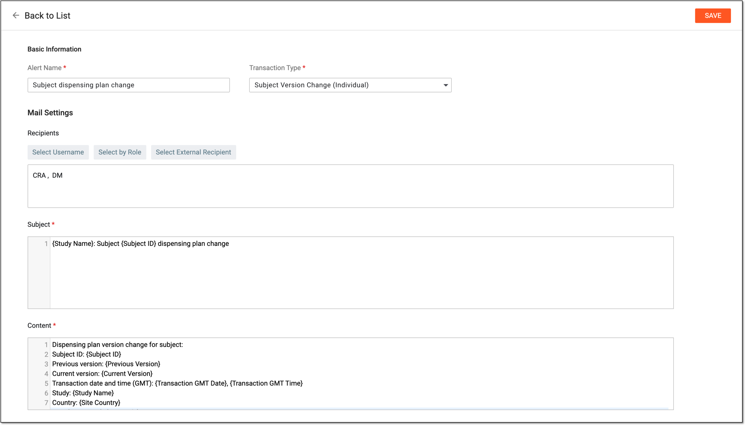 Configuring dispensing plan alert