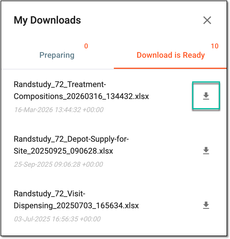 Viewing downloads