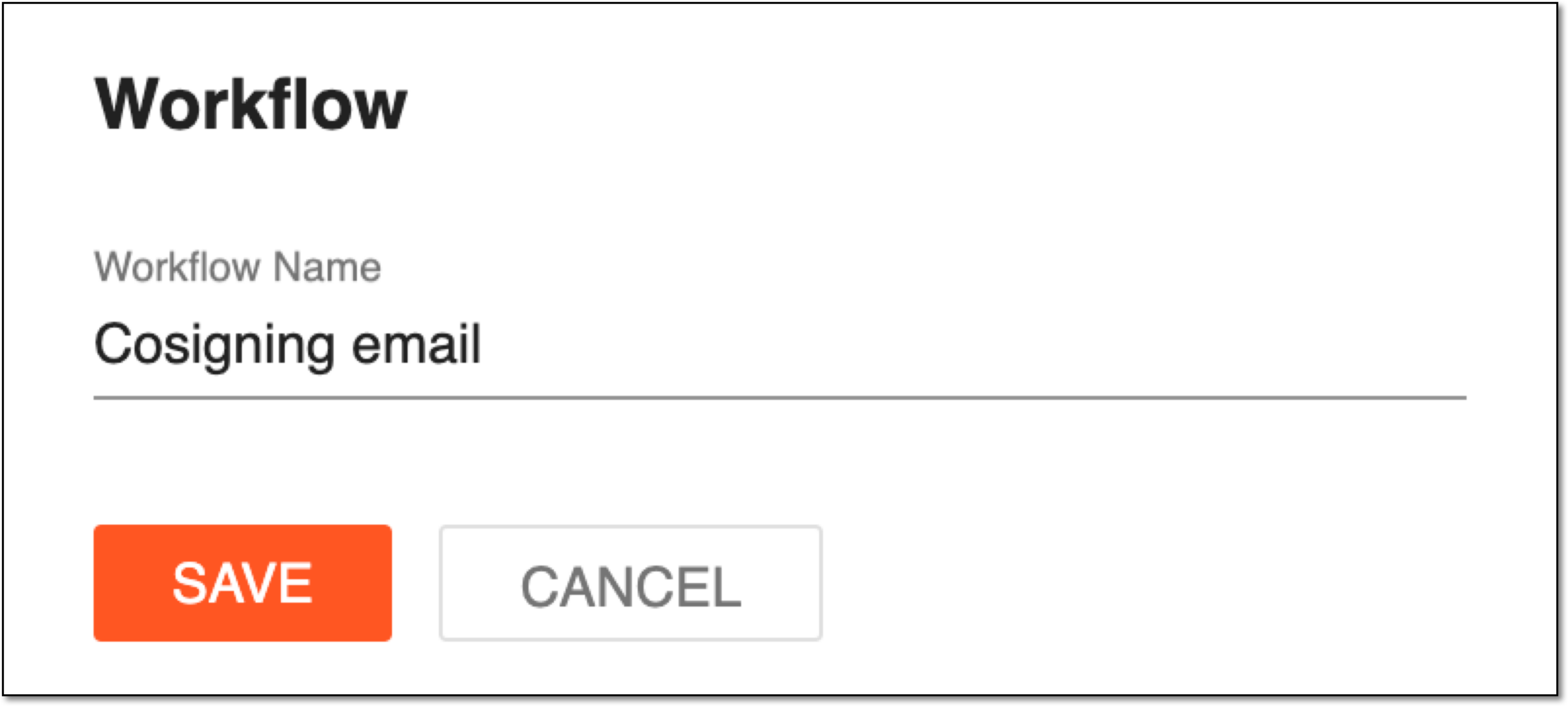 Entering workflow name