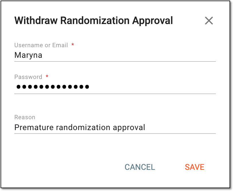 Withdrawing randomization