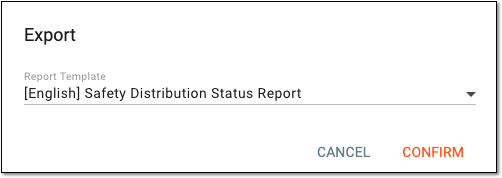 Selecting export template