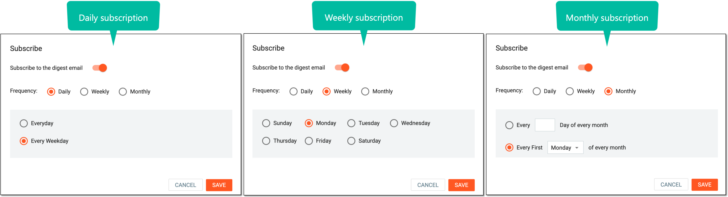 Configuring subscription