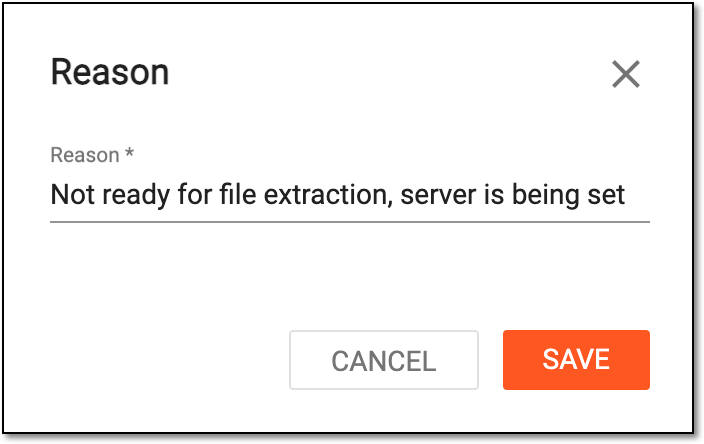 Providing reason for integration inactivation