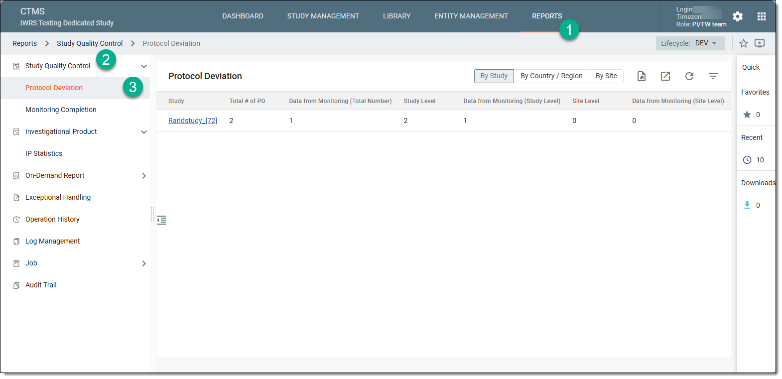 Accessing protocol deviation