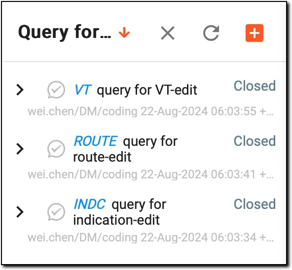 Reviewing previous queries for source term