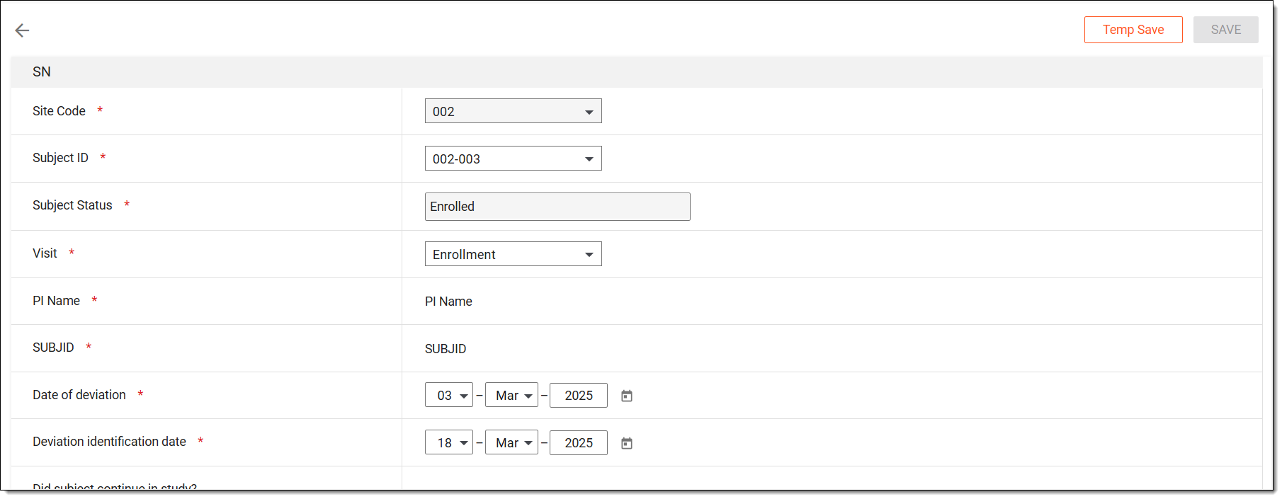 Filling protocol deviation report