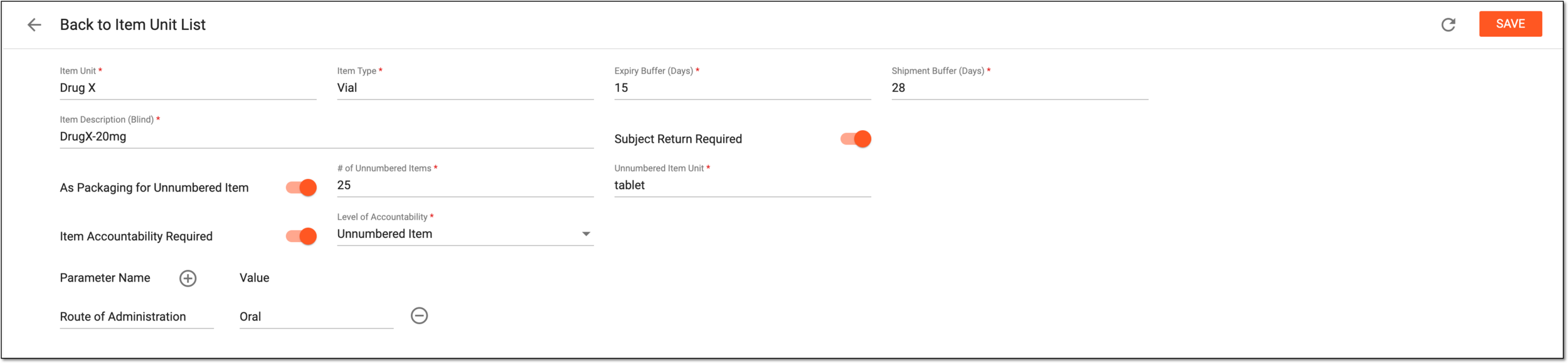 Editing product unit details