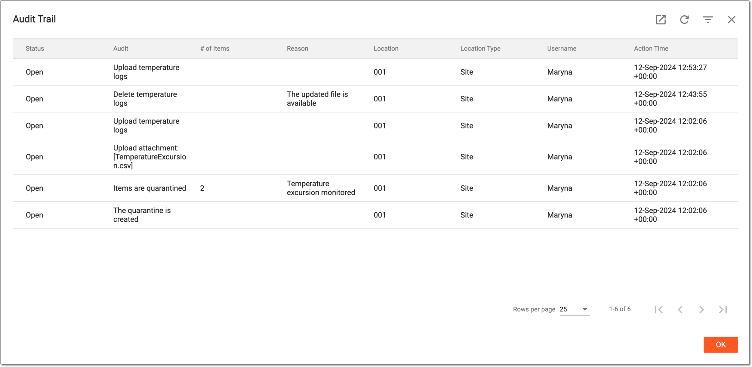 Viewing quarantine audit trail