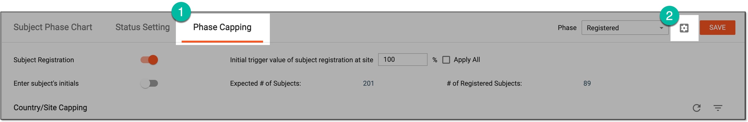 Accessing capping phase setup