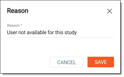 Entering reason for inactivating site personnel