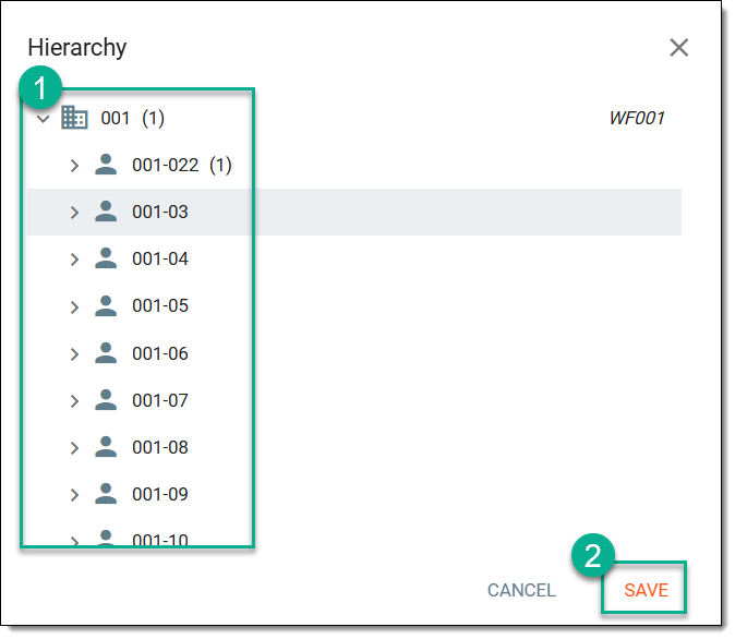 Selecting target folder
