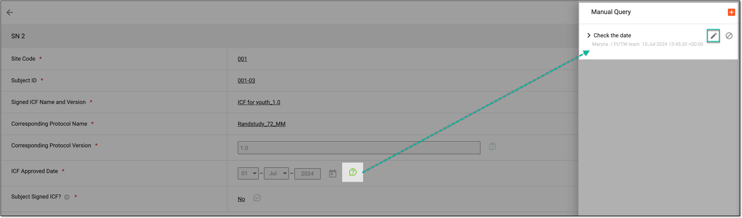 Selecting to edit query