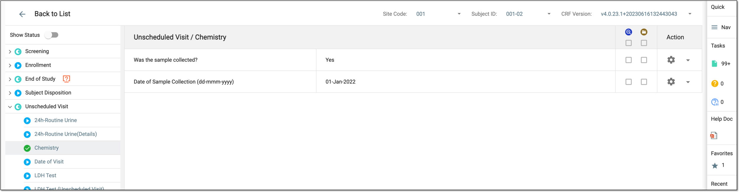 Viewing CRF version data