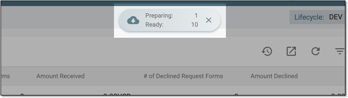 Downloads widget for payment summary