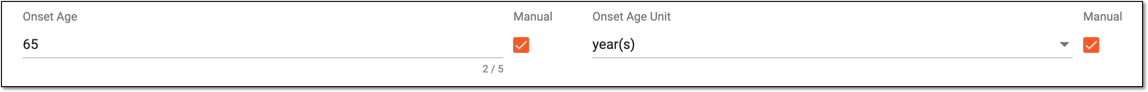 Manually updating onset age details