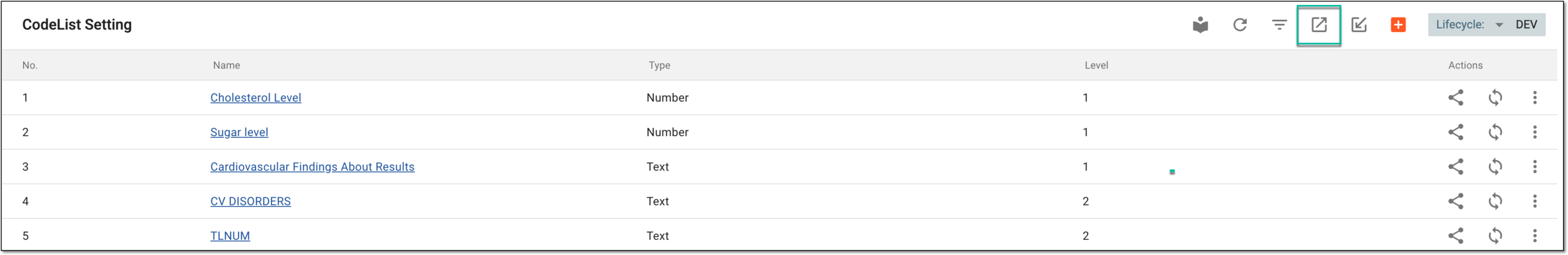 Exporting codelists