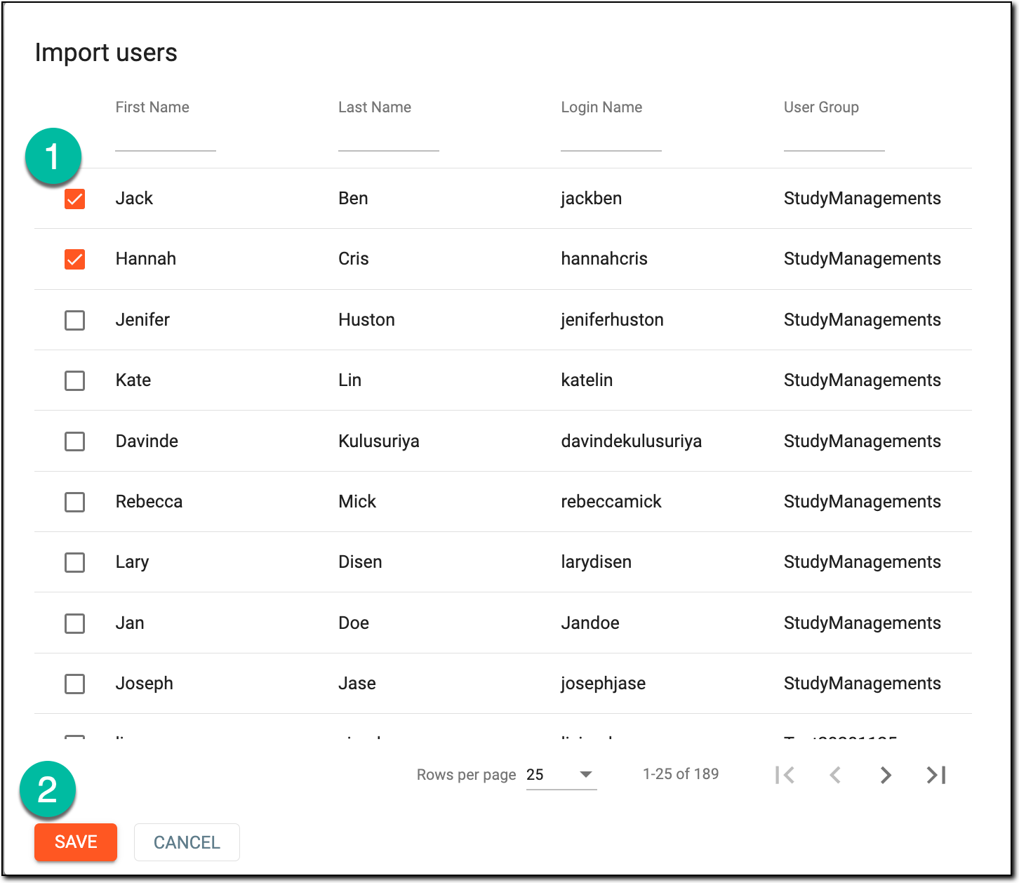 Importing users
