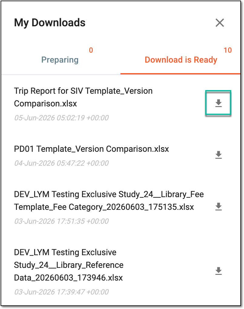 Downloading extracted version comparison for monitor template