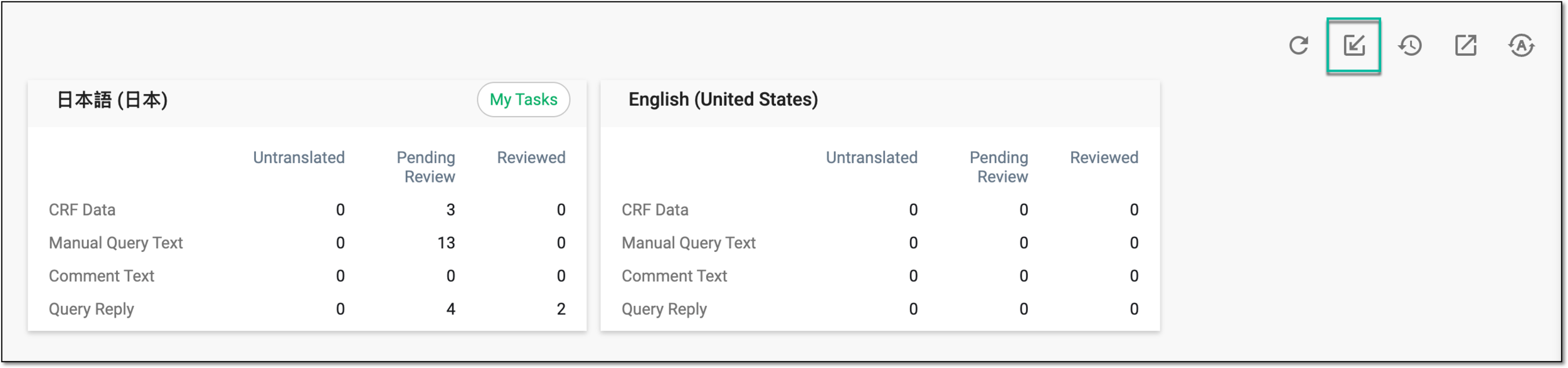 Selecting option to import translation texts