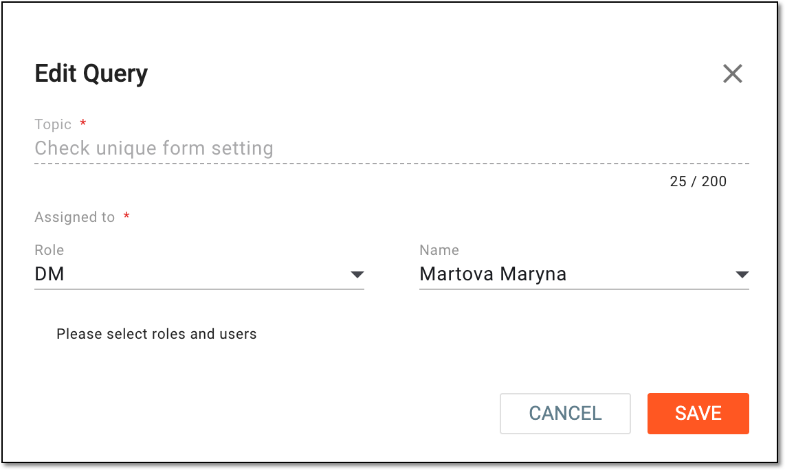 Editing query