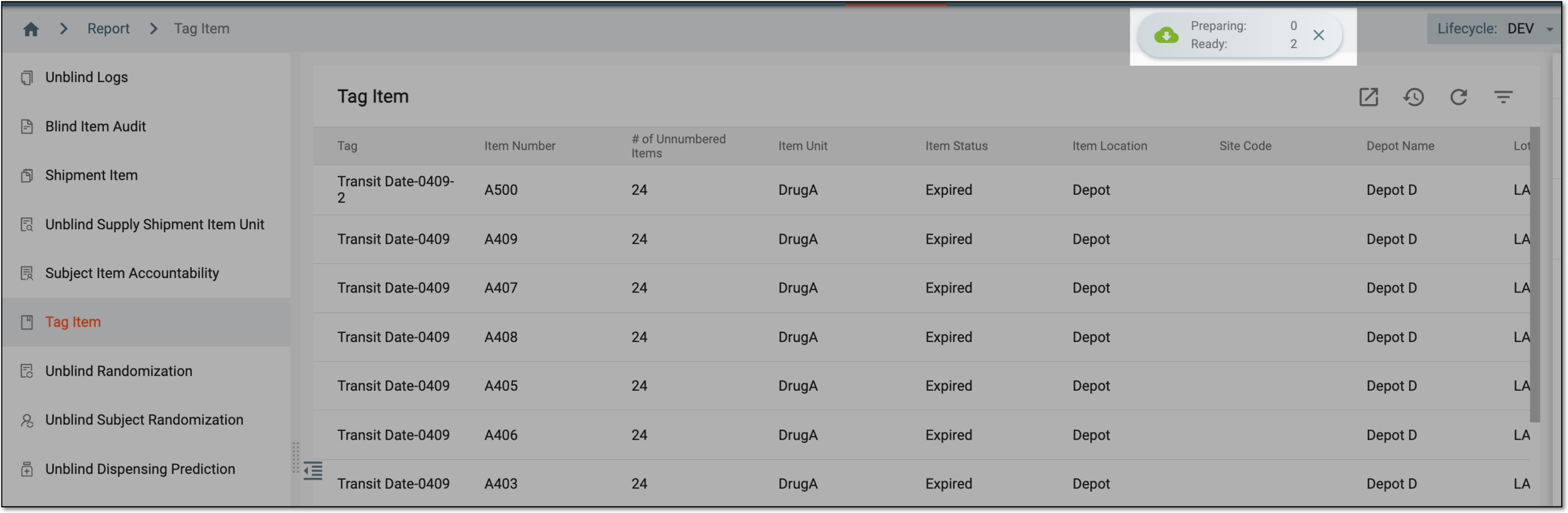 Selecting download widget