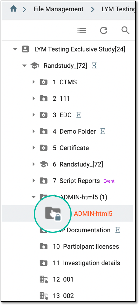 Locked folder display
