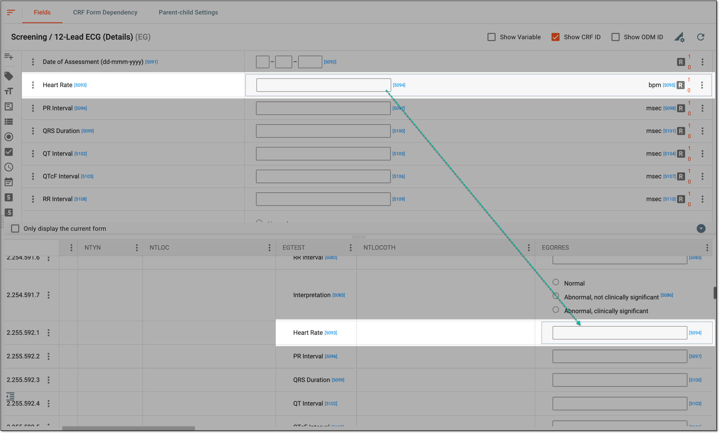 Viewing item in dataset