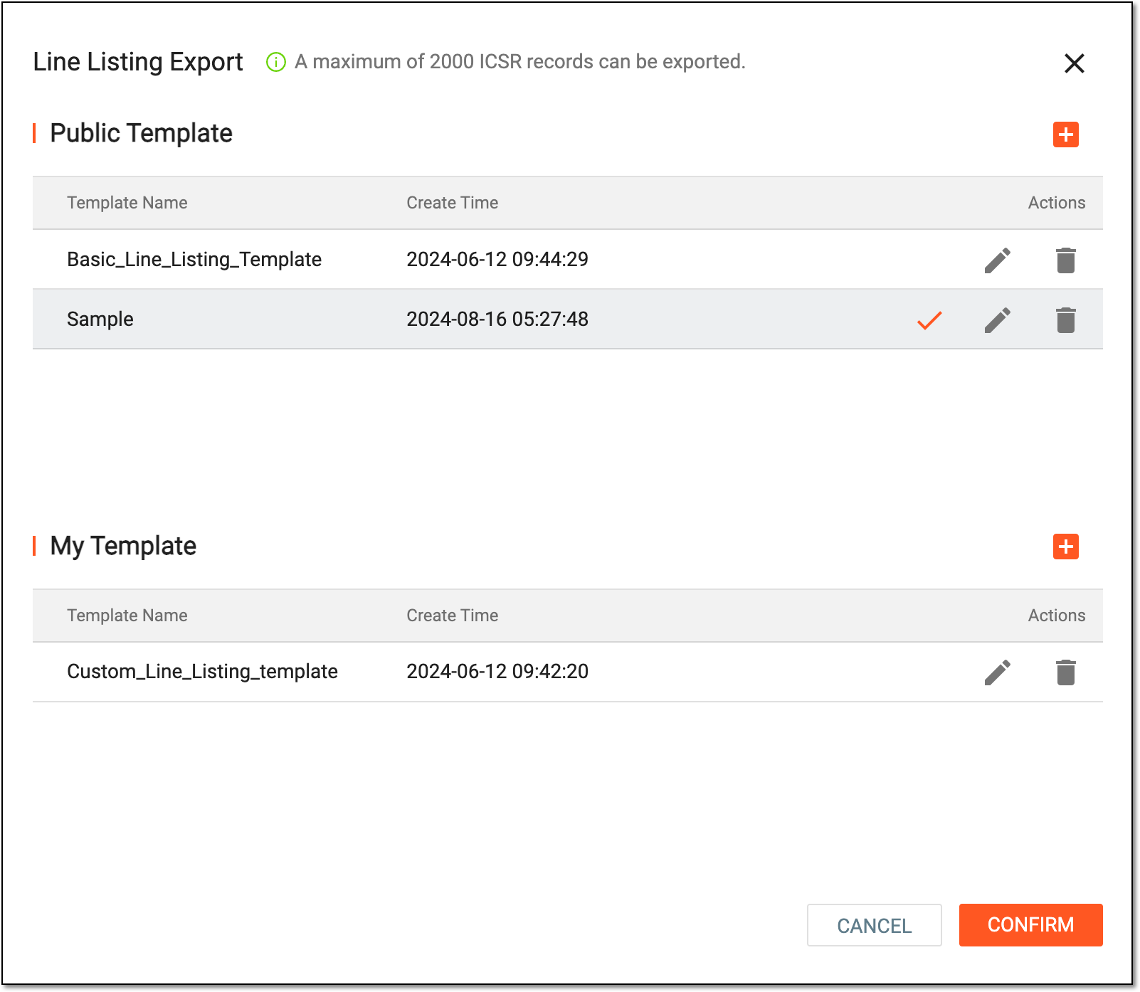 Exporting line listing report