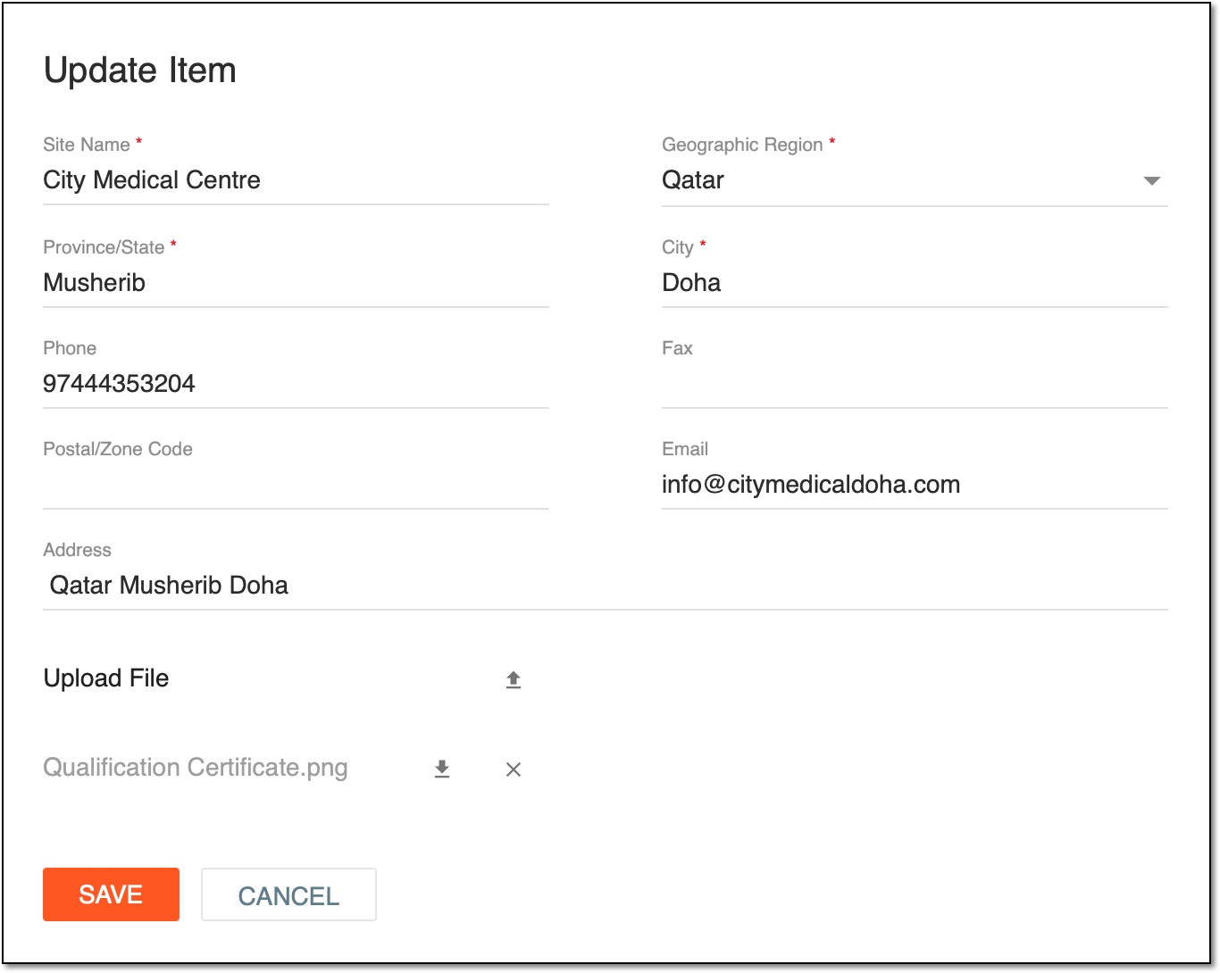 Updating site information