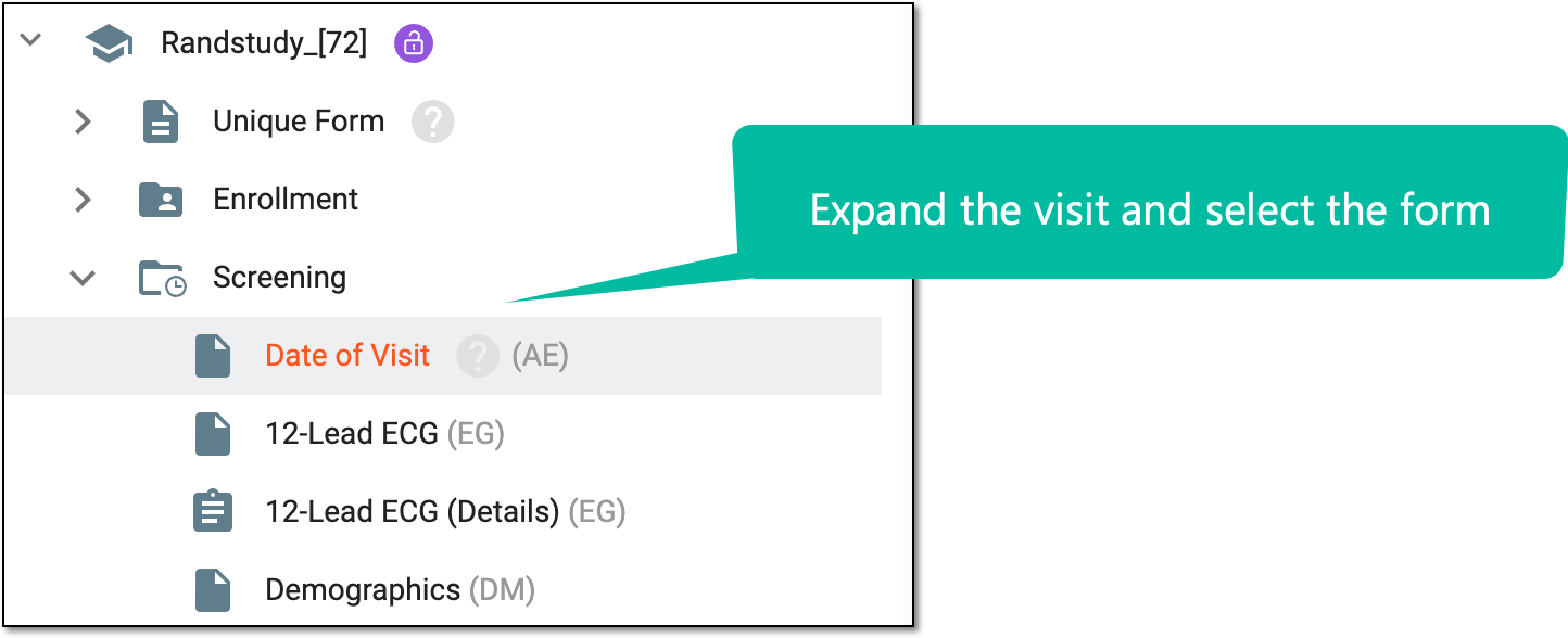 Accessing form to configure