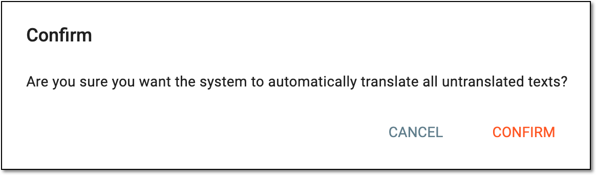 Confirming autotranslation in bulk