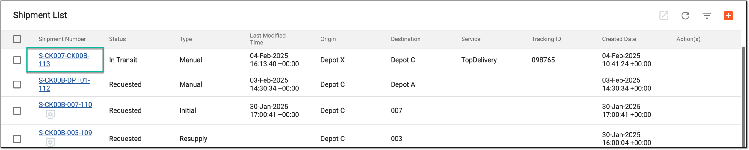 Accessing shipment for receipt