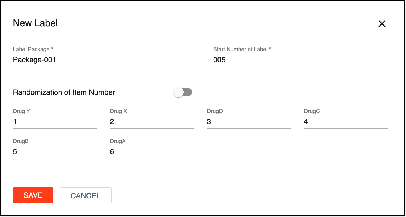 Creating new label