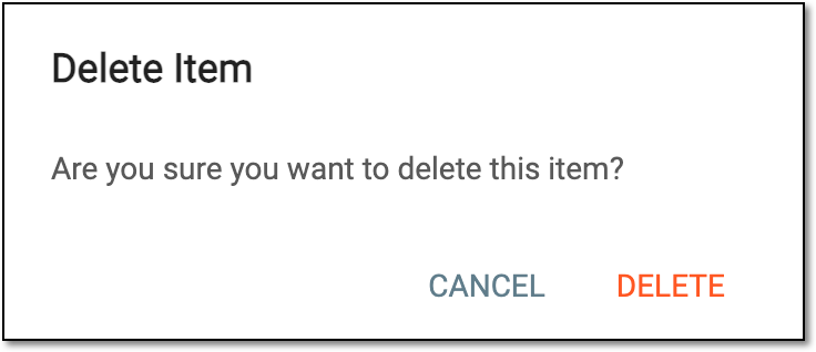 Confirming question deletion