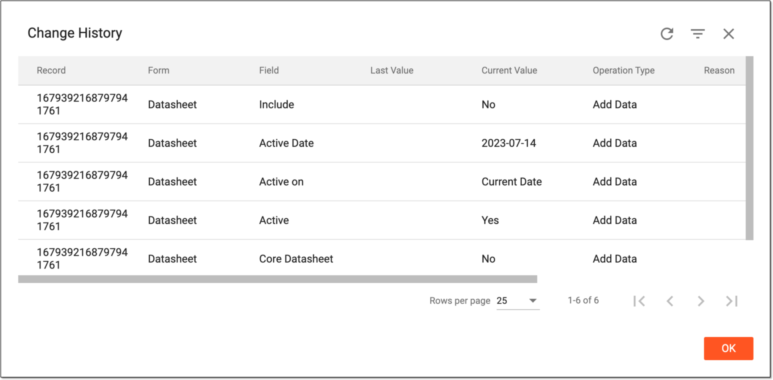Viewing term change history
