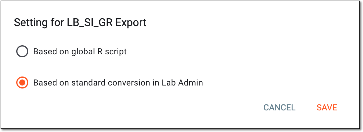 Configuring lab data export setting