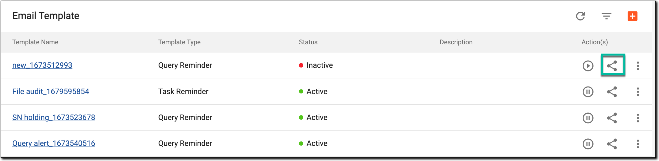Accessing email template reference details