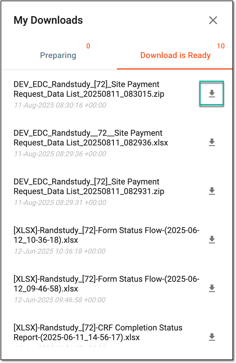 Downloading extracted payment request data