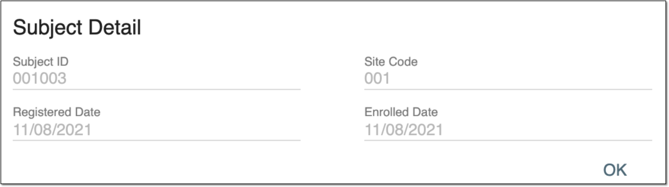 Subject details