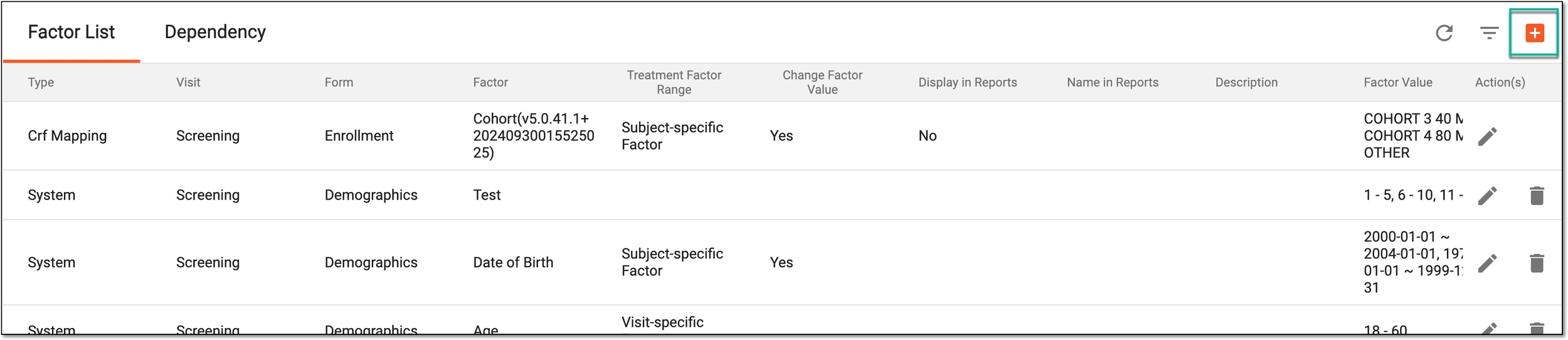 Adding new factor